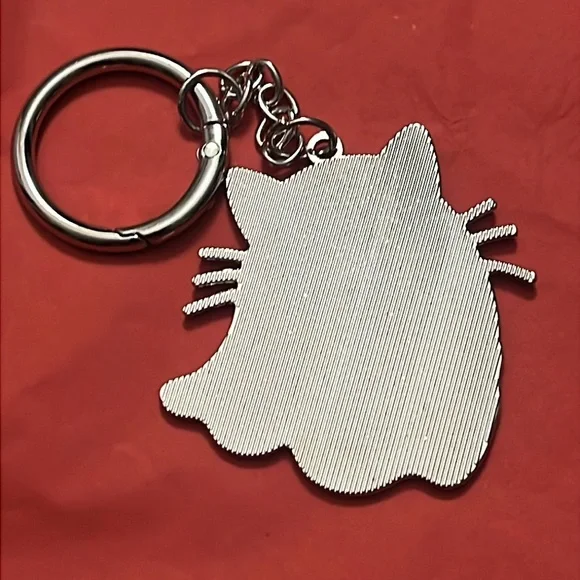Silver Cat Ghost Keychain / Bag Charm NWT Spooky Halloween Keys - Picture 4 of 7